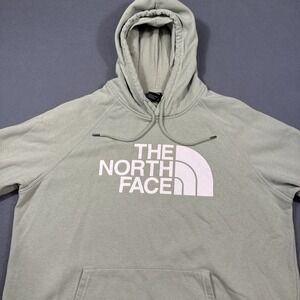 North Face Hoodie Womens XL GREEN Pullover Logo Sweatshirt Casual Comfy